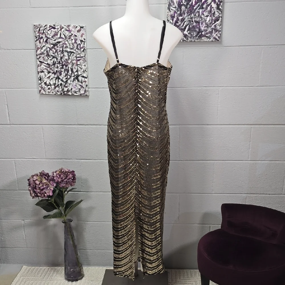 Fashion Nova Black and Gold Dress - Picture 7 of 12